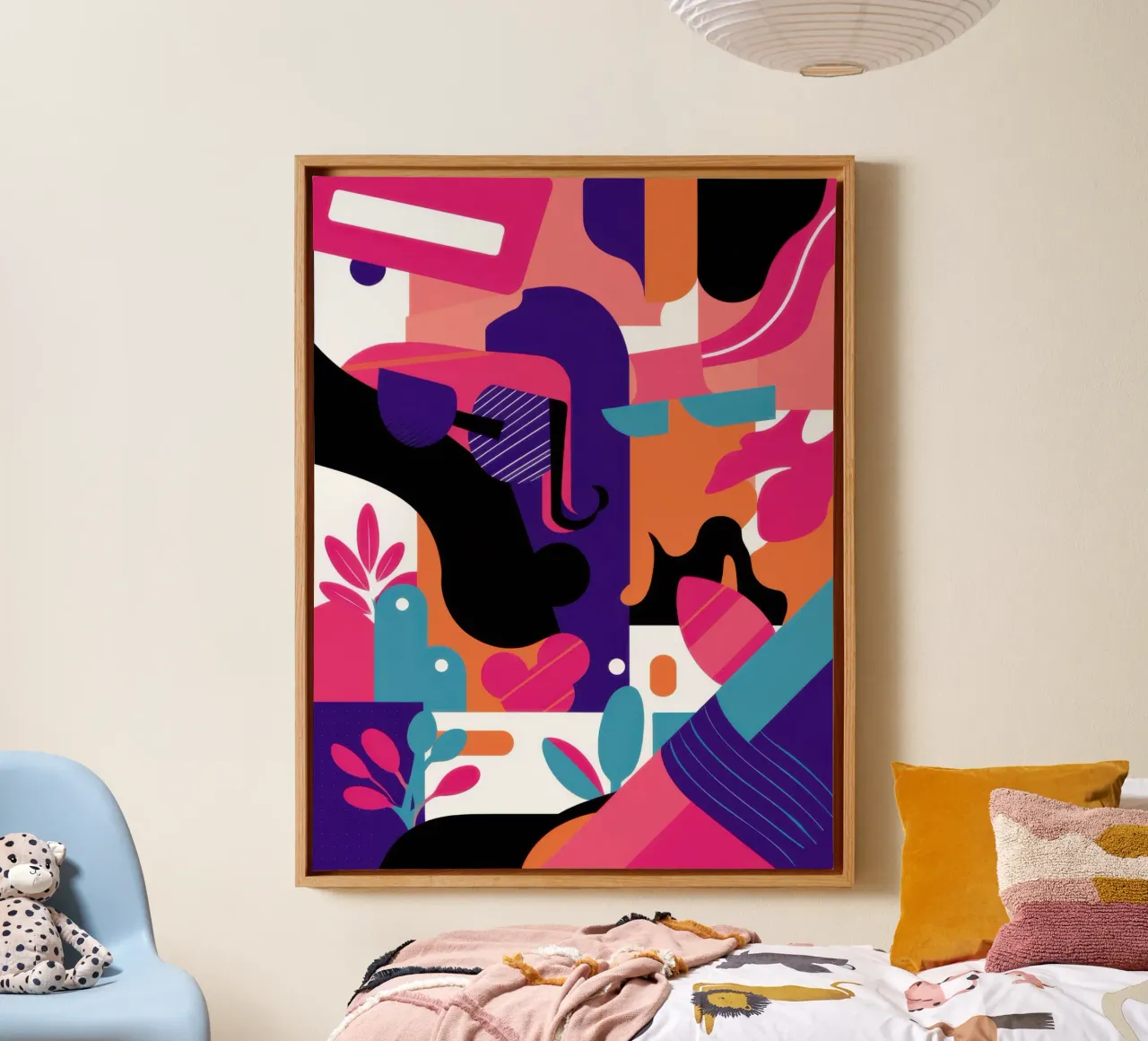 Dynamische abstracte beweging canvas met Baklijst van Enter Bloom