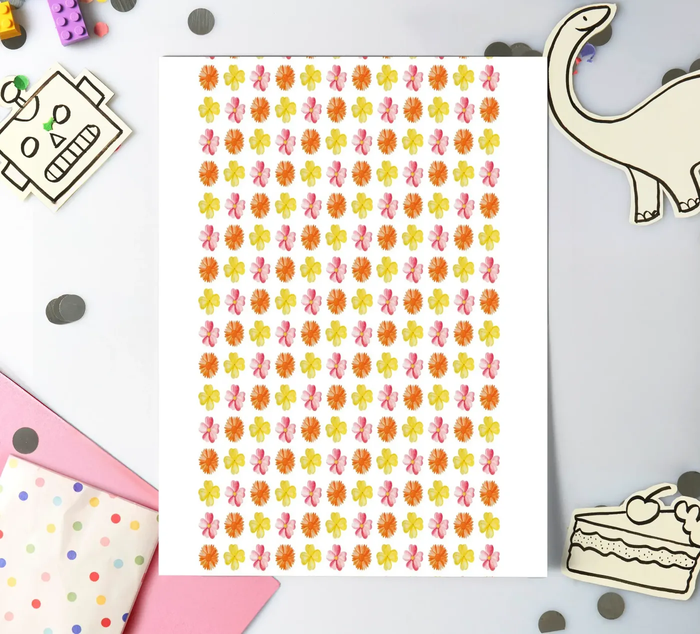 Flower Pattern #1 sticker sheet by kathrinmay