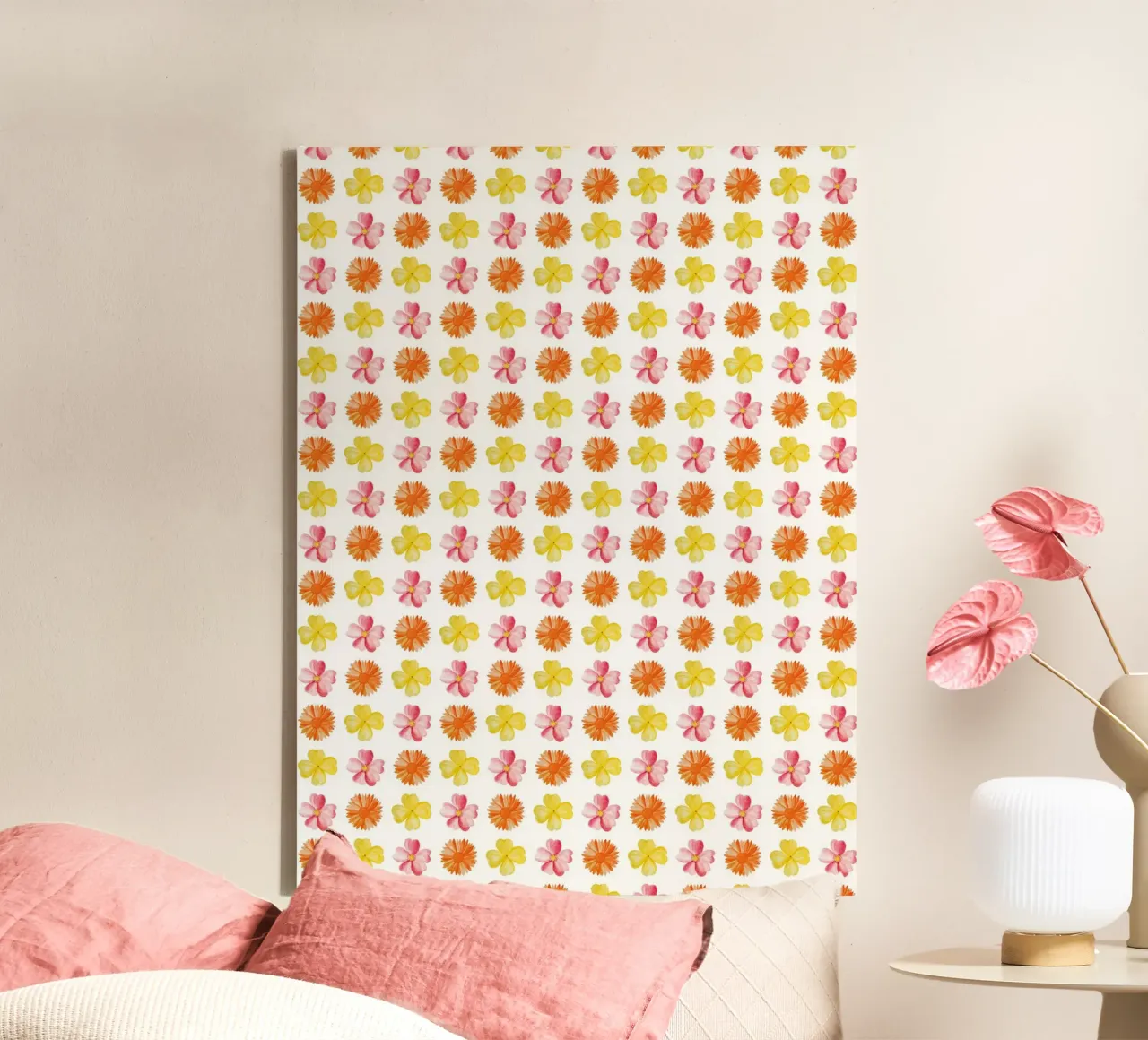 Flower Pattern #1 canvas met Baklijst van kathrinmay
