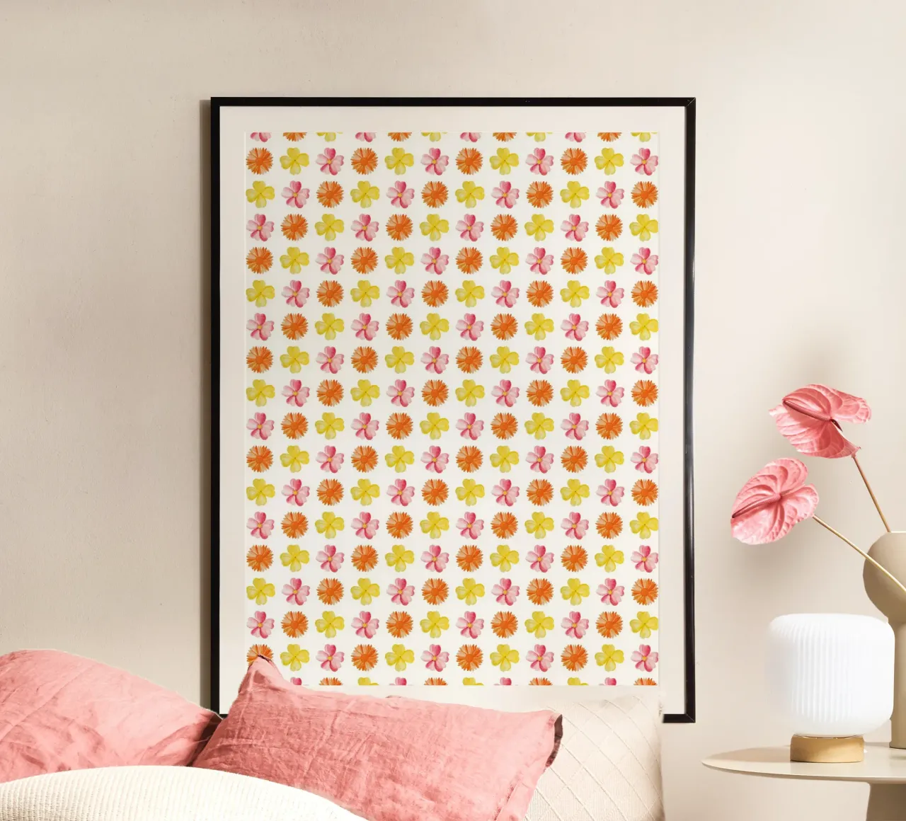 Flower Pattern #1 poster con telaio in alluminio da kathrinmay