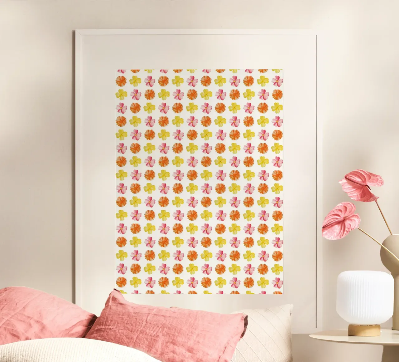 Flower Pattern #1 poster con telaio in alluminio da kathrinmay