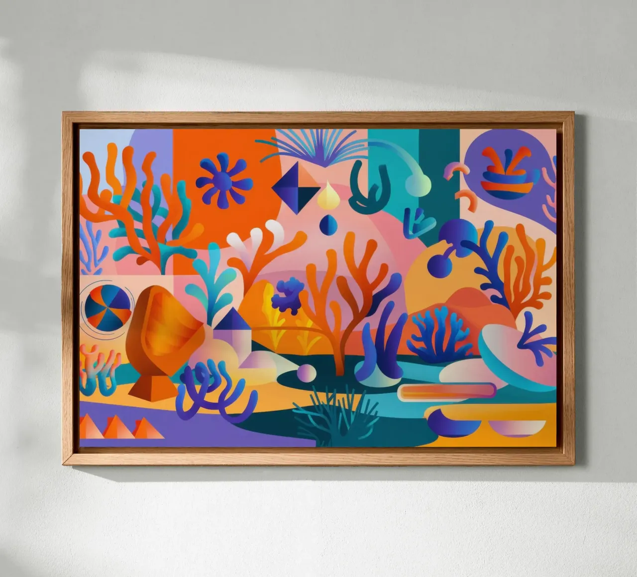 Koraalrif fantasie canvas met Baklijst van Frame Aura