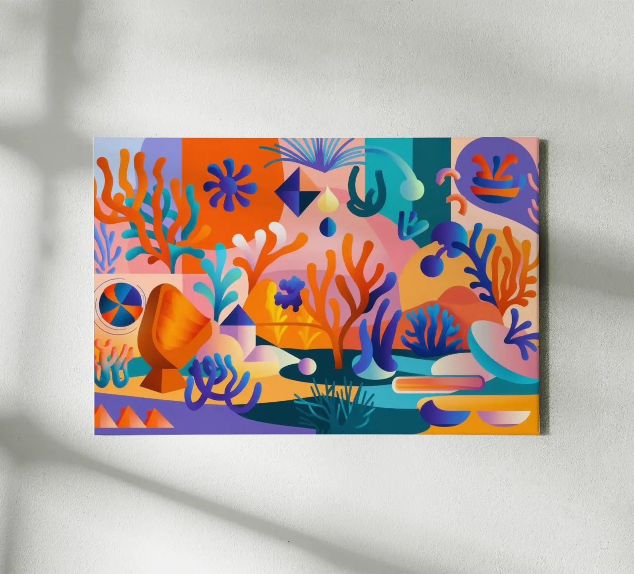 Koraalrif fantasie canvas met Baklijst van Frame Aura