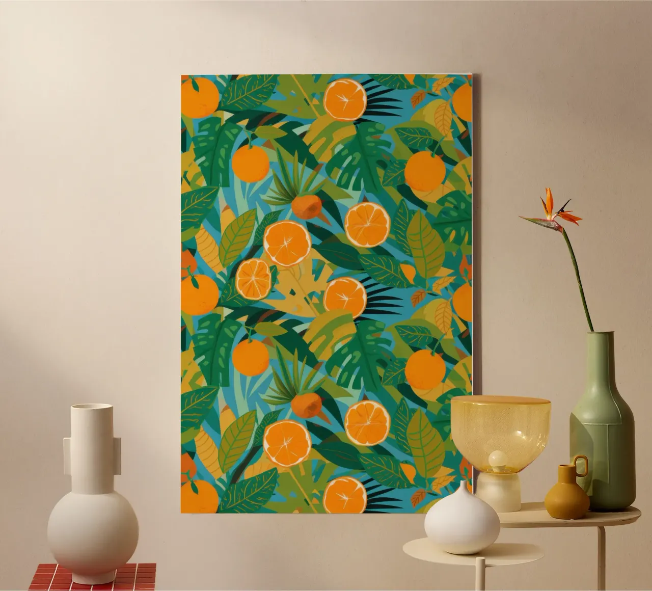 Overvloedige Orange Grove canvas met Baklijst van Orchid Patina