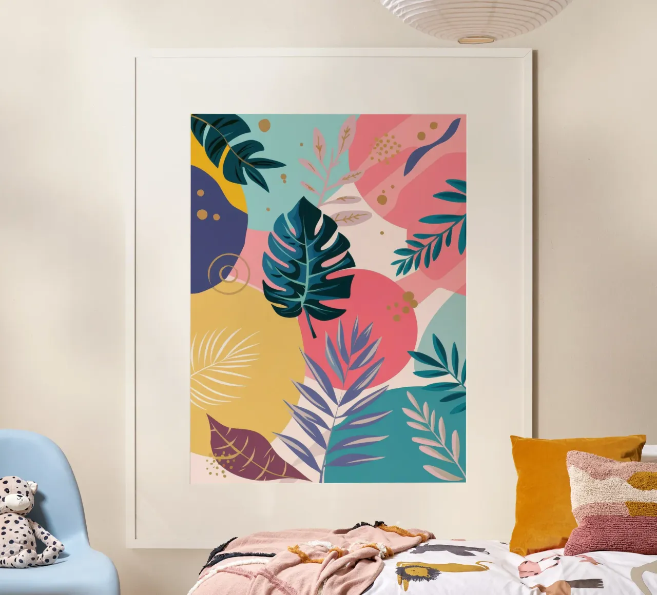 Sogno di giungla pastello poster con telaio in legno da Orchid Patina