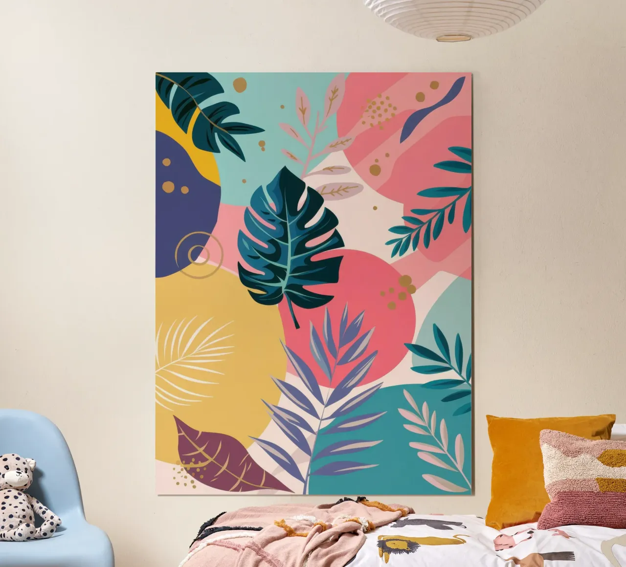 Sogno di giungla pastello poster con telaio in legno da Orchid Patina