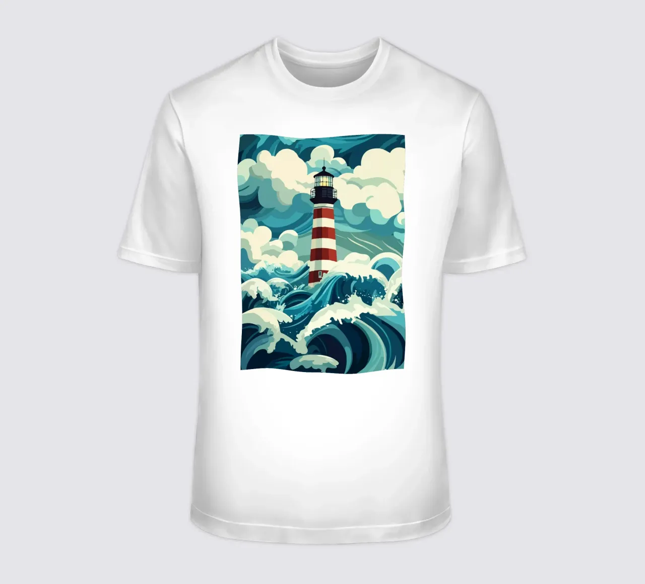 storm at the lighthouse t-shirt da edsonramosart
