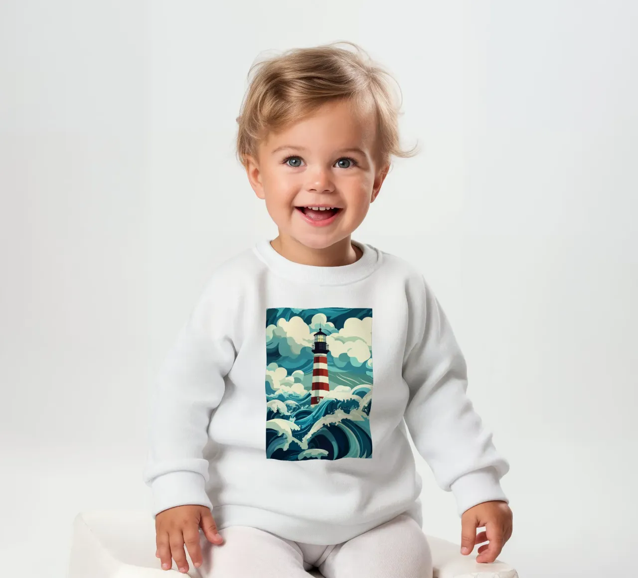 storm at the lighthouse felpa neonato da edsonramosart