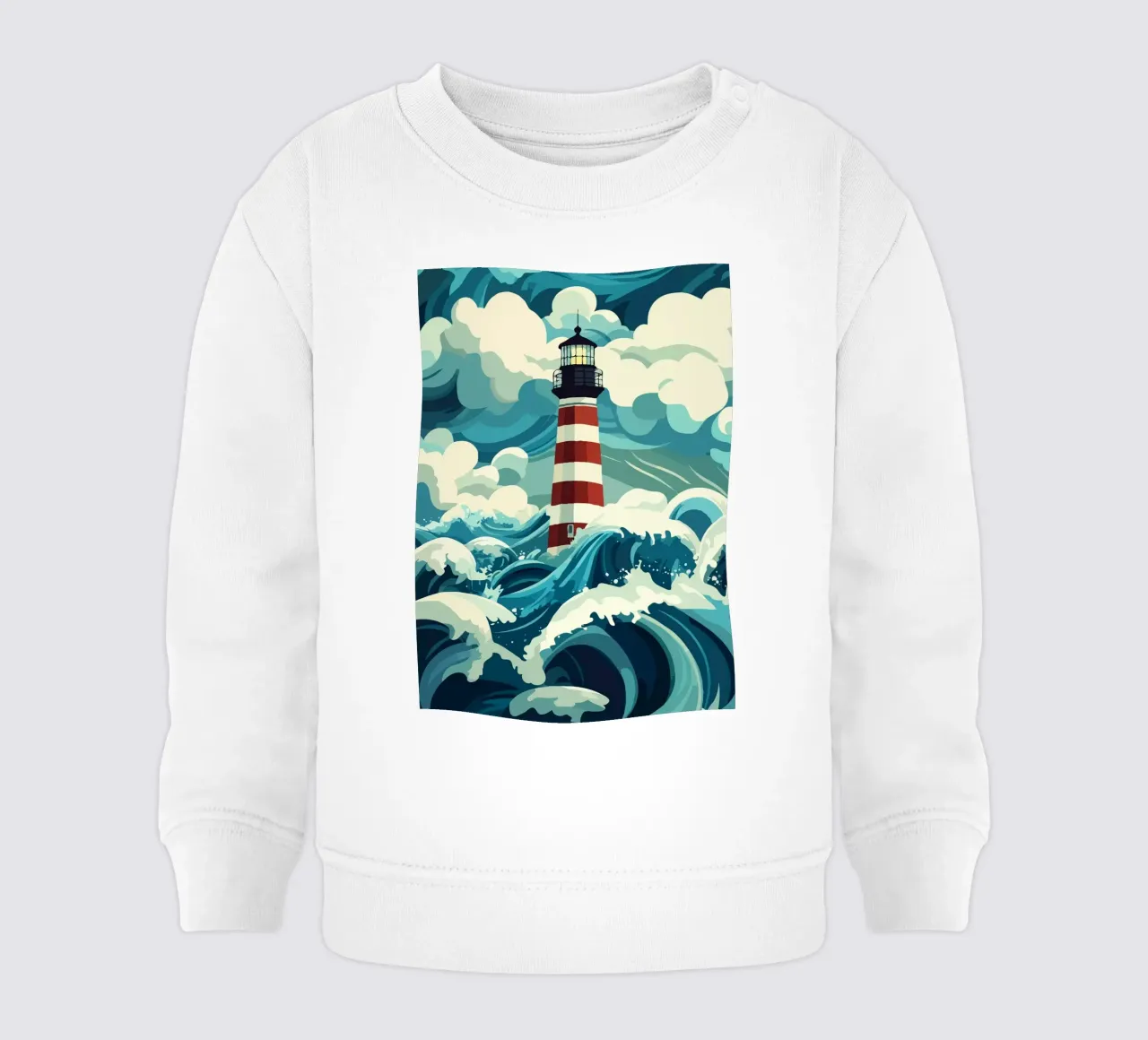 storm at the lighthouse felpa neonato da edsonramosart