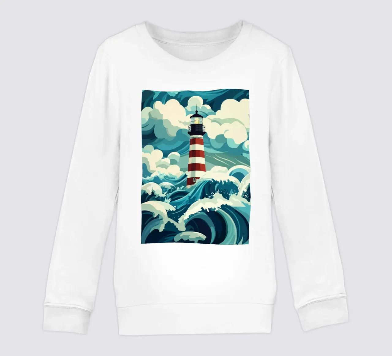 storm at the lighthouse felpa bambino da edsonramosart