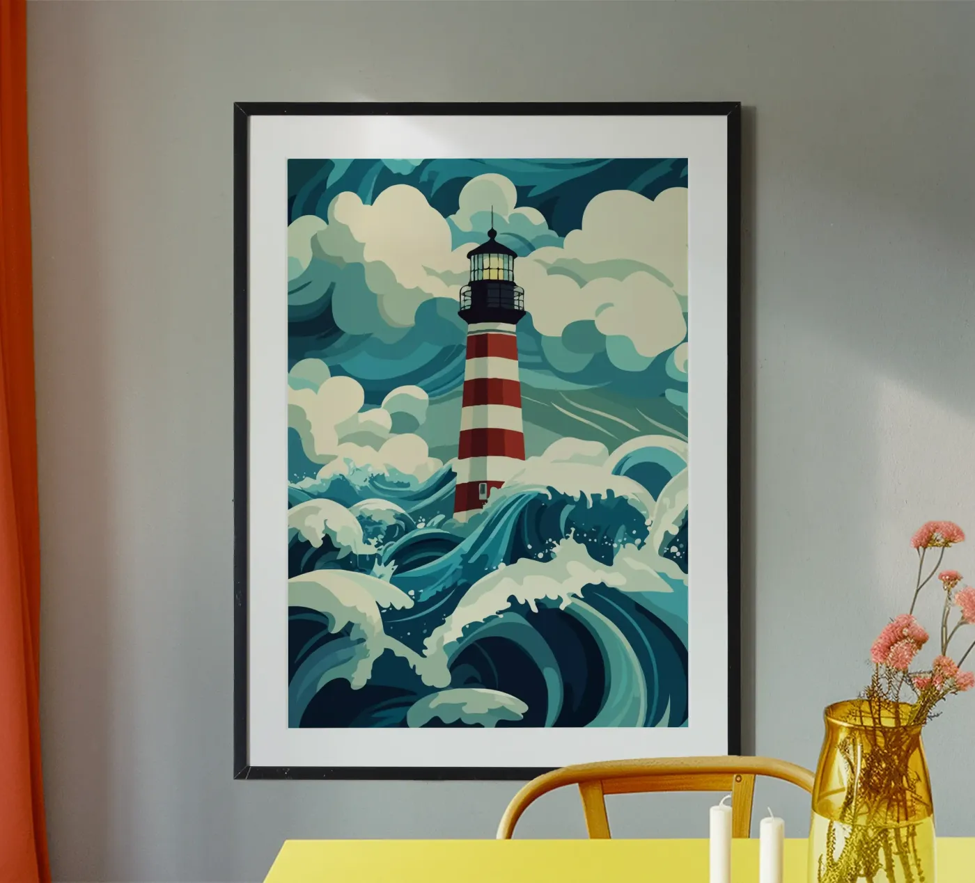 storm at the lighthouse poster da edsonramosart