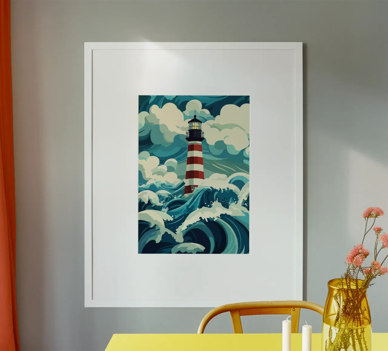 storm at the lighthouse carta hahnemühle da edsonramosart
