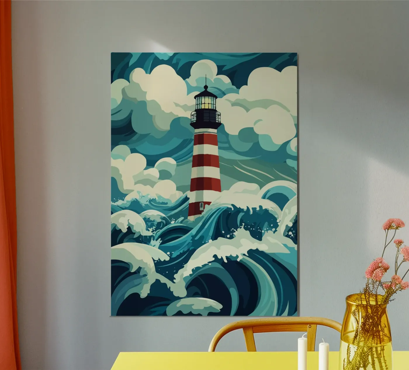 storm at the lighthouse poster da edsonramosart