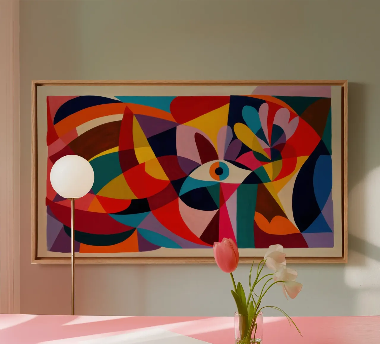 Vloeiend kleurenlandschap canvas met Baklijst van Enter Bloom