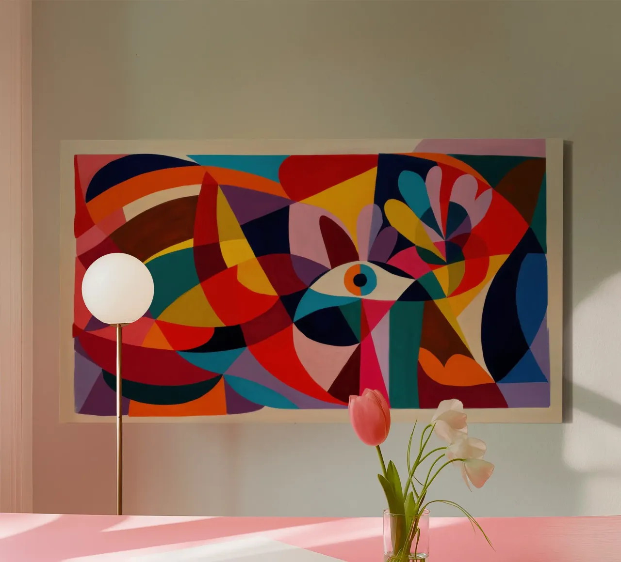 Vloeiend kleurenlandschap canvas met Baklijst van Enter Bloom