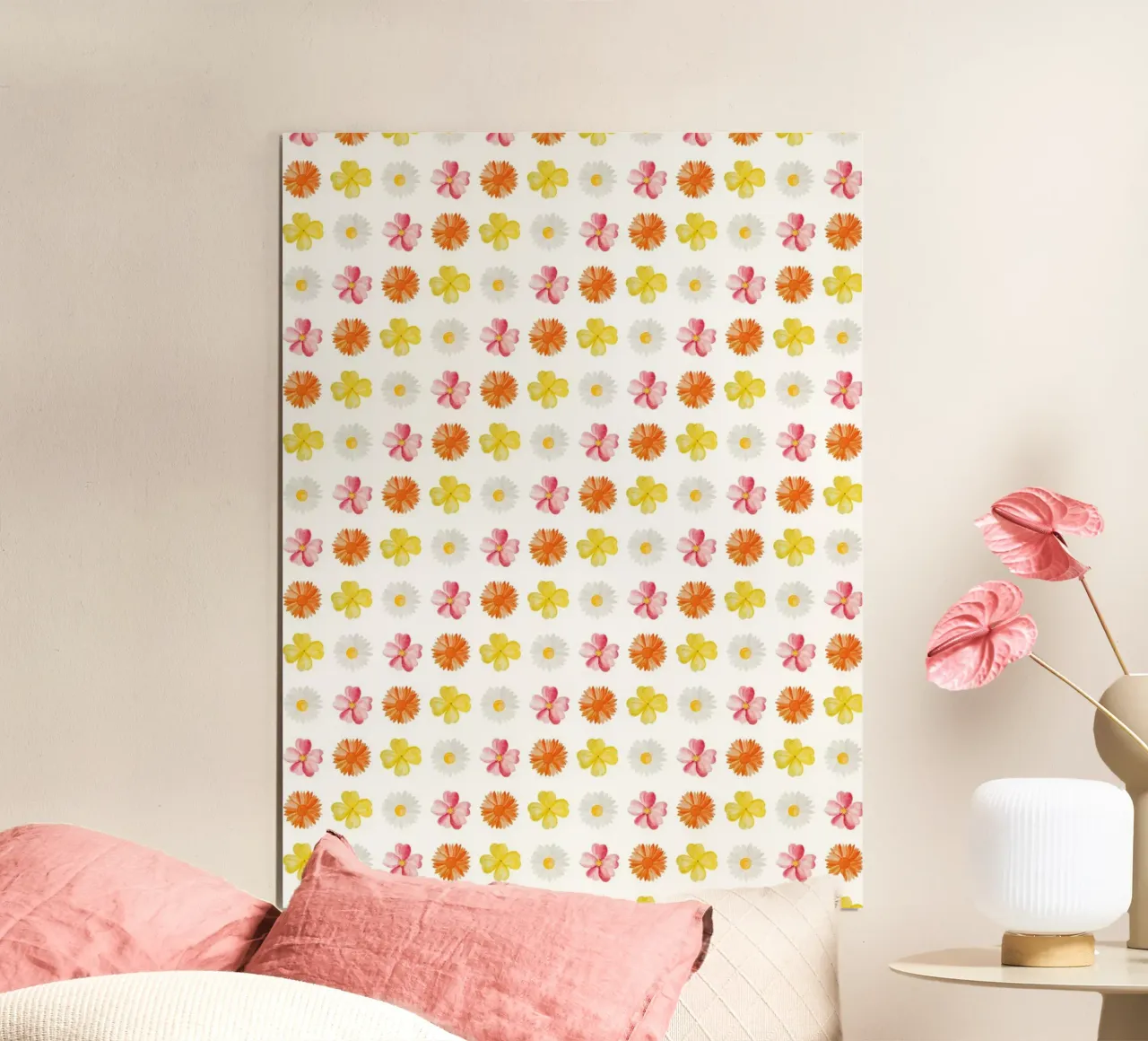 Flower Pattern #3 poster con telaio in alluminio da kathrinmay