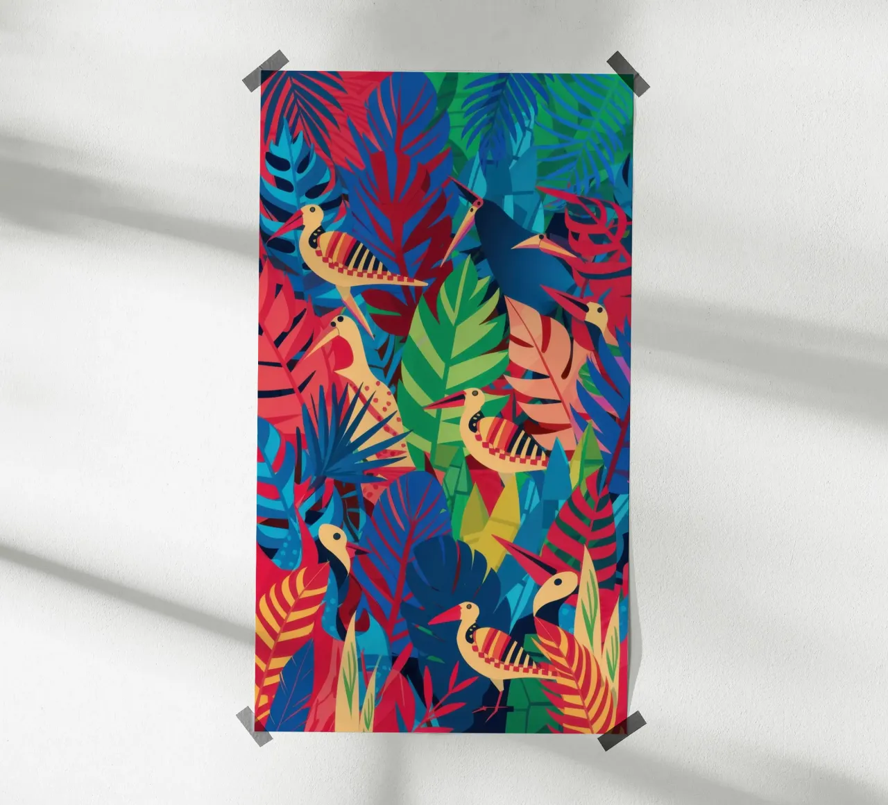 Psychedelischer Großstadtdschungel Poster mit Kunststoffrahmen von Orchid Patina