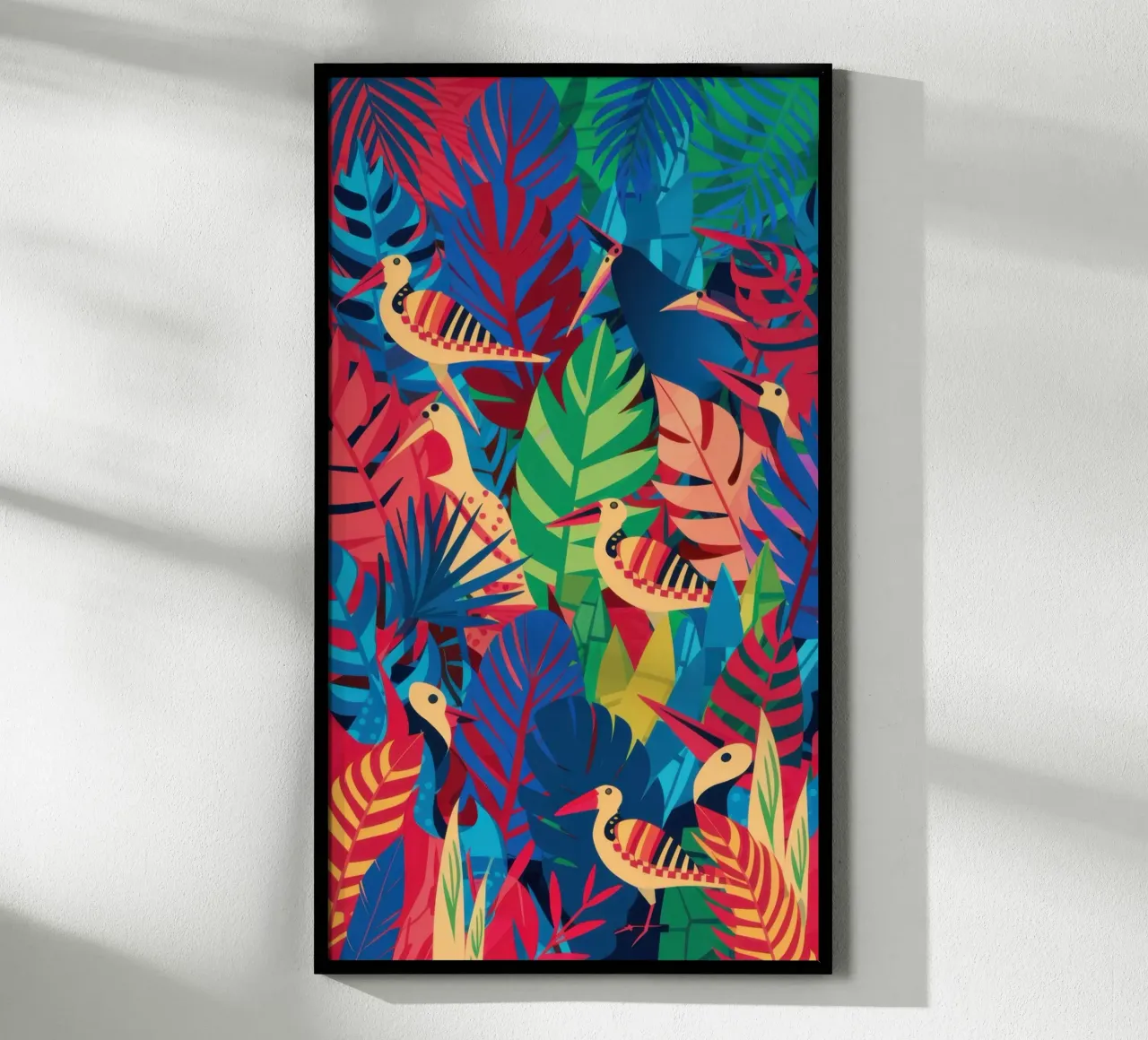 Psychedelischer Großstadtdschungel Poster mit Kunststoffrahmen von Orchid Patina