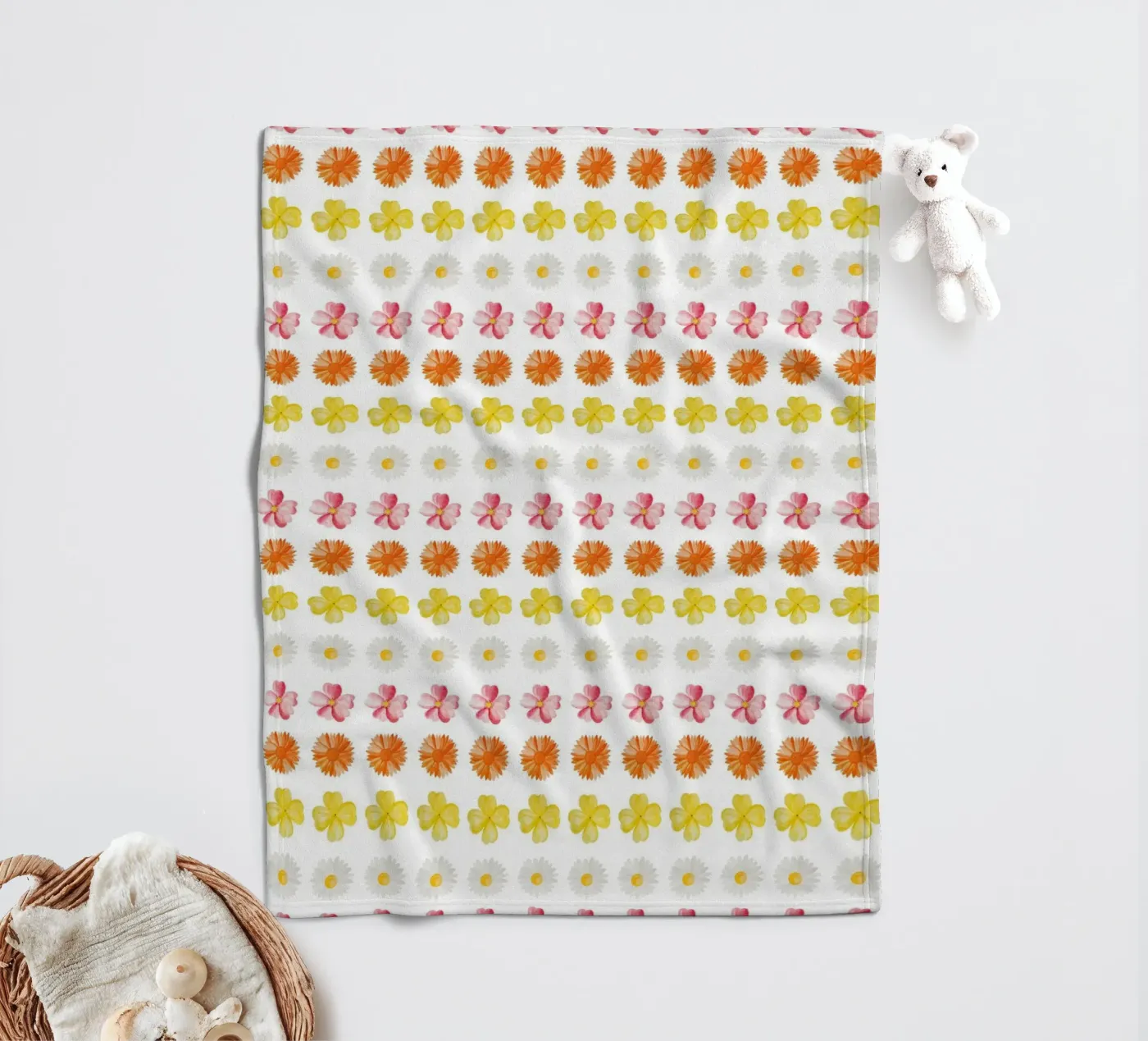 Flower Pattern #4 fleece blanket by kathrinmay