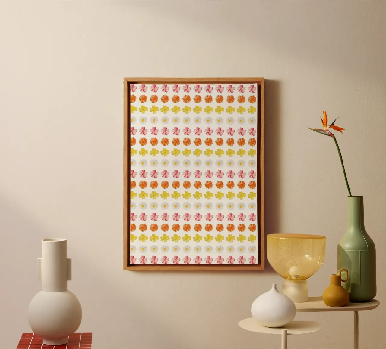 Flower Pattern #4 canvas met Baklijst van kathrinmay
