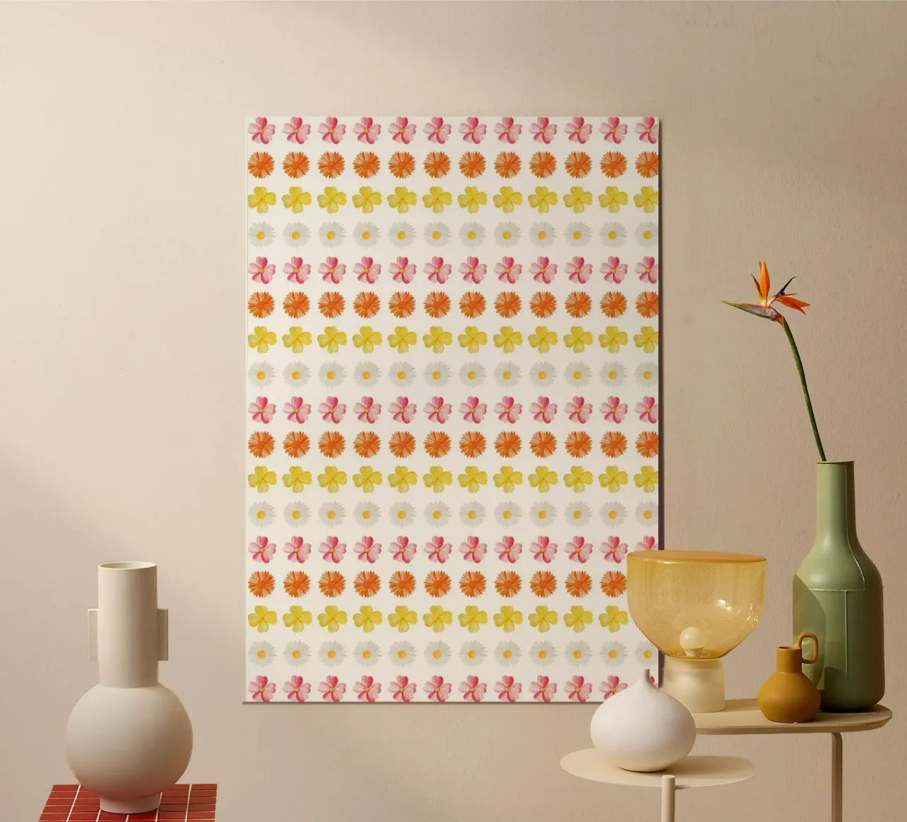 Flower Pattern #4 poster con telaio in alluminio da kathrinmay