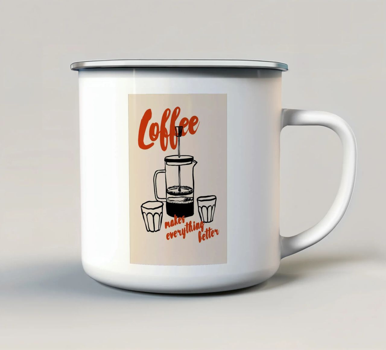 Boho Food 5 Better Coffee tazza in smalto da Boho Print Collection