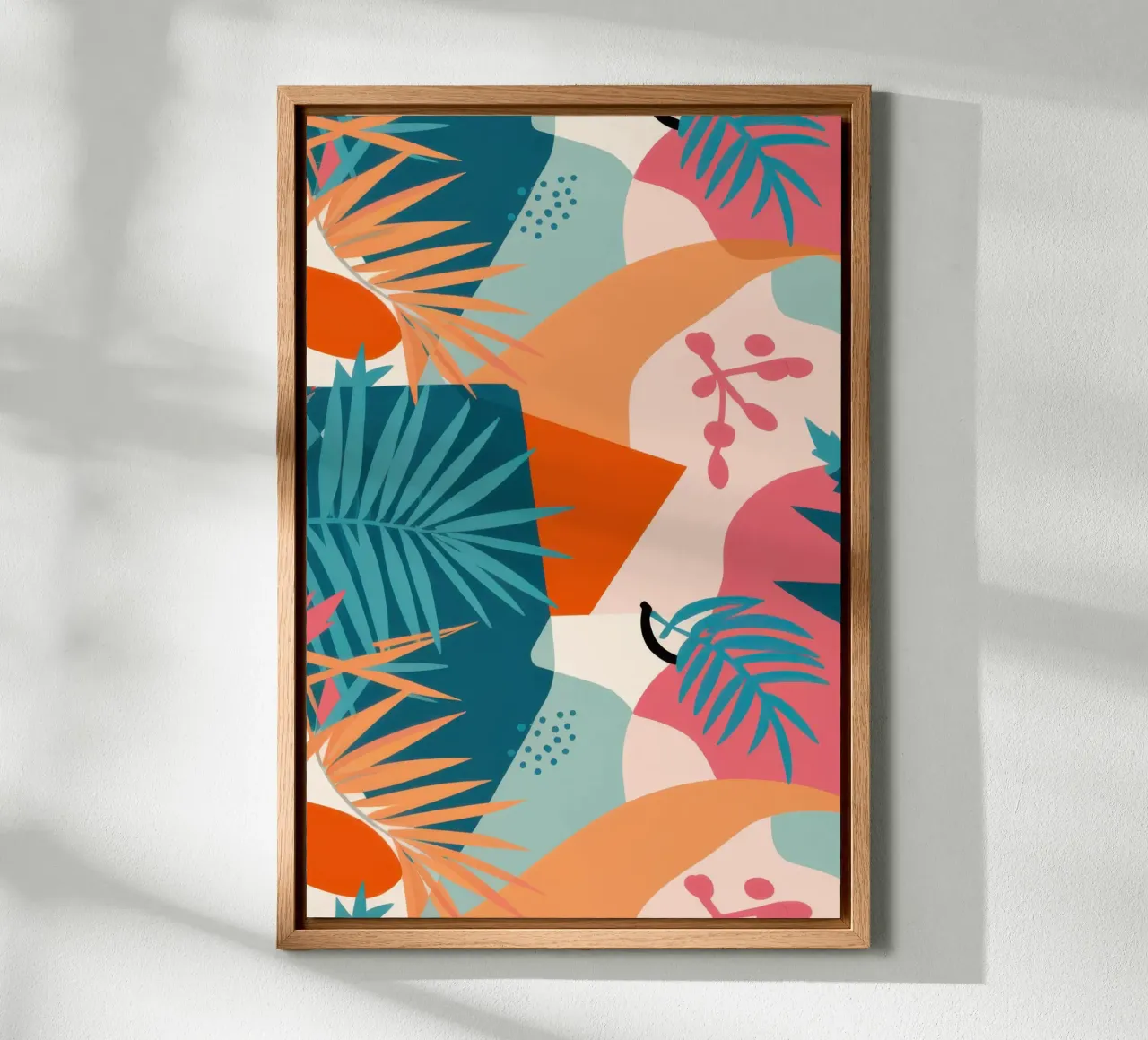 Terracotta Leaf Collage tela con Cornice a cassetta da Sure Paint