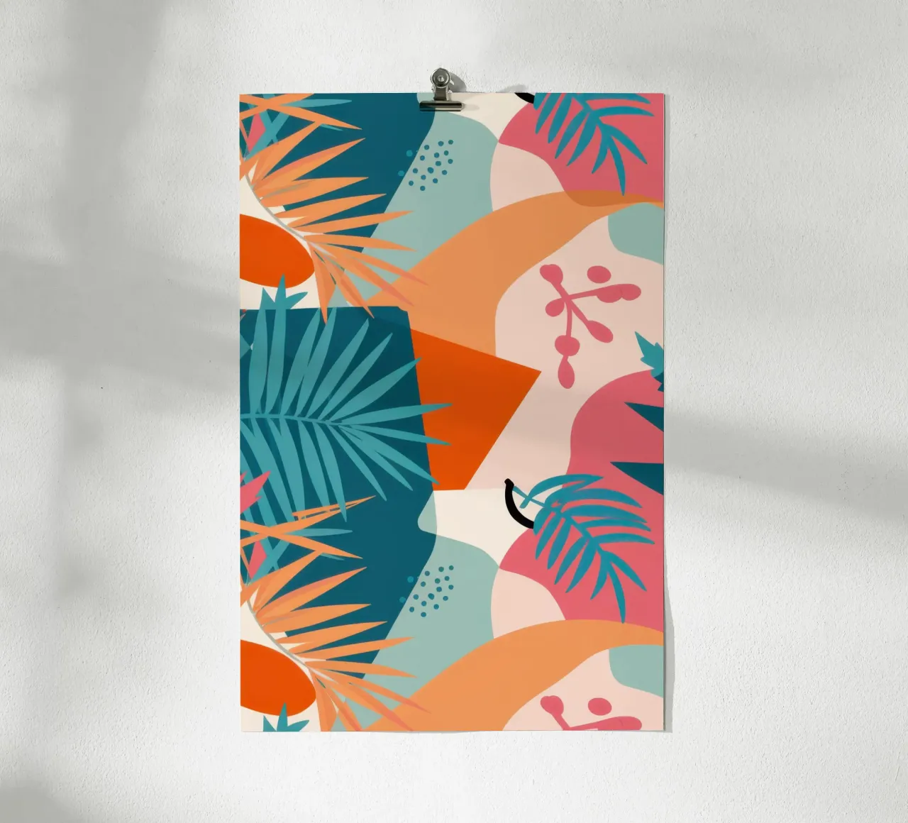 Terracotta Leaf Collage poster da Sure Paint