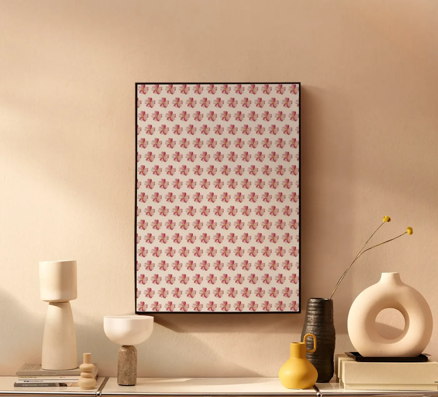 Pink Flower Pattern forex plate by kathrinmay
