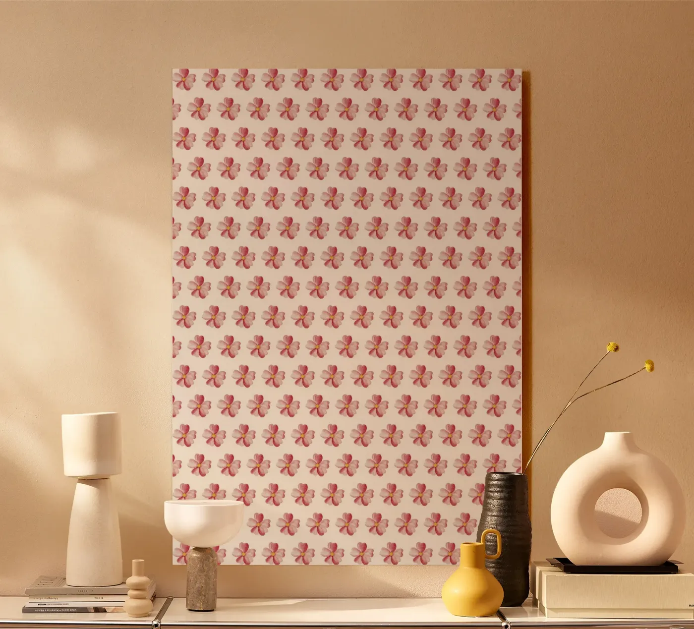 Pink Flower Pattern forex plate by kathrinmay