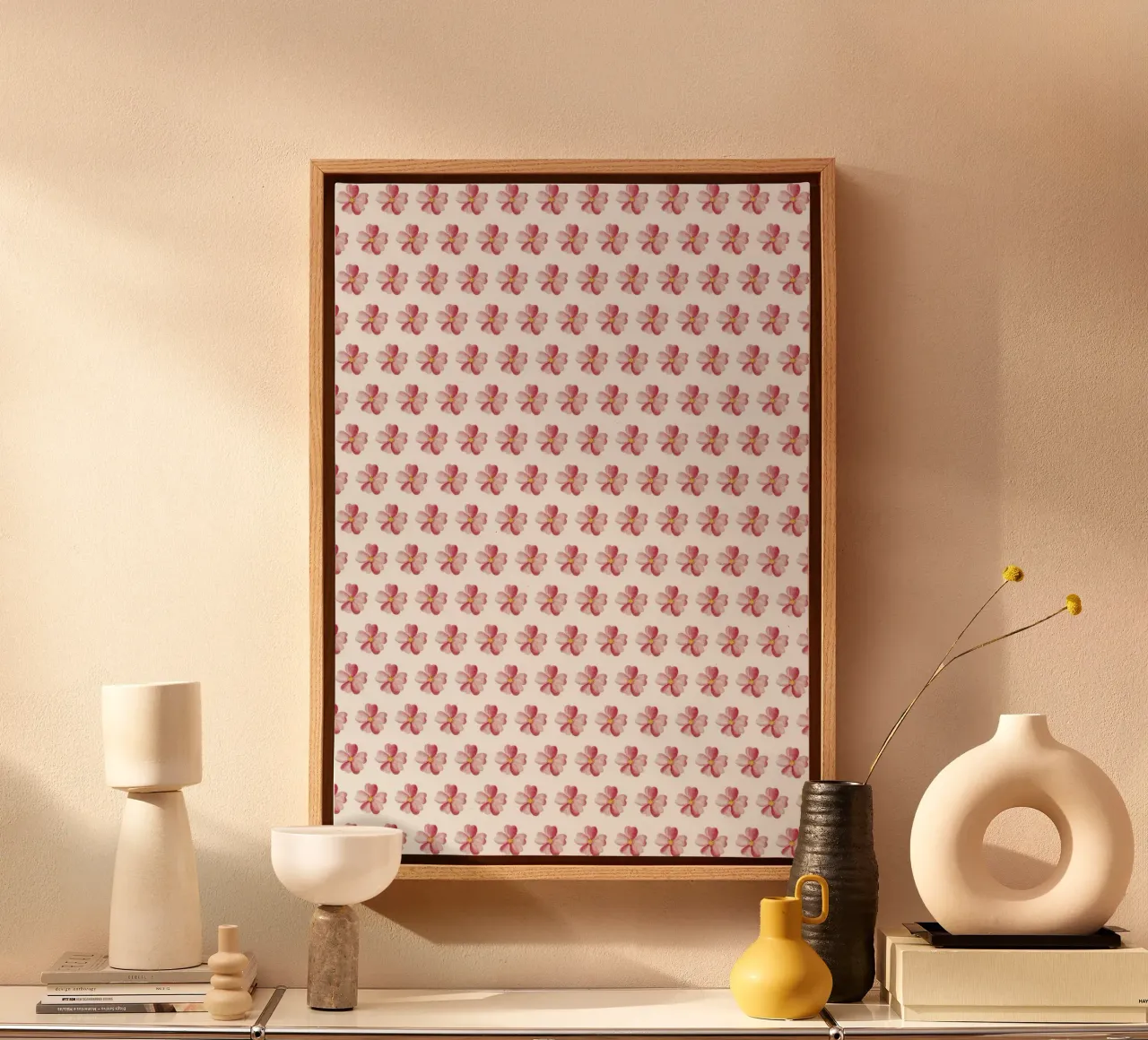 Pink Flower Pattern tela con Cornice a cassetta da kathrinmay
