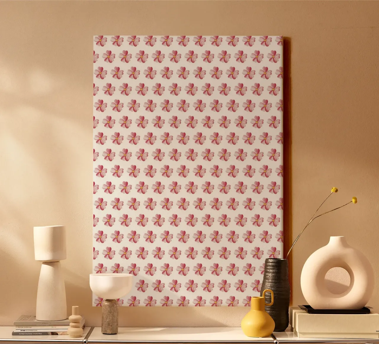 Pink Flower Pattern tela con Cornice a cassetta da kathrinmay