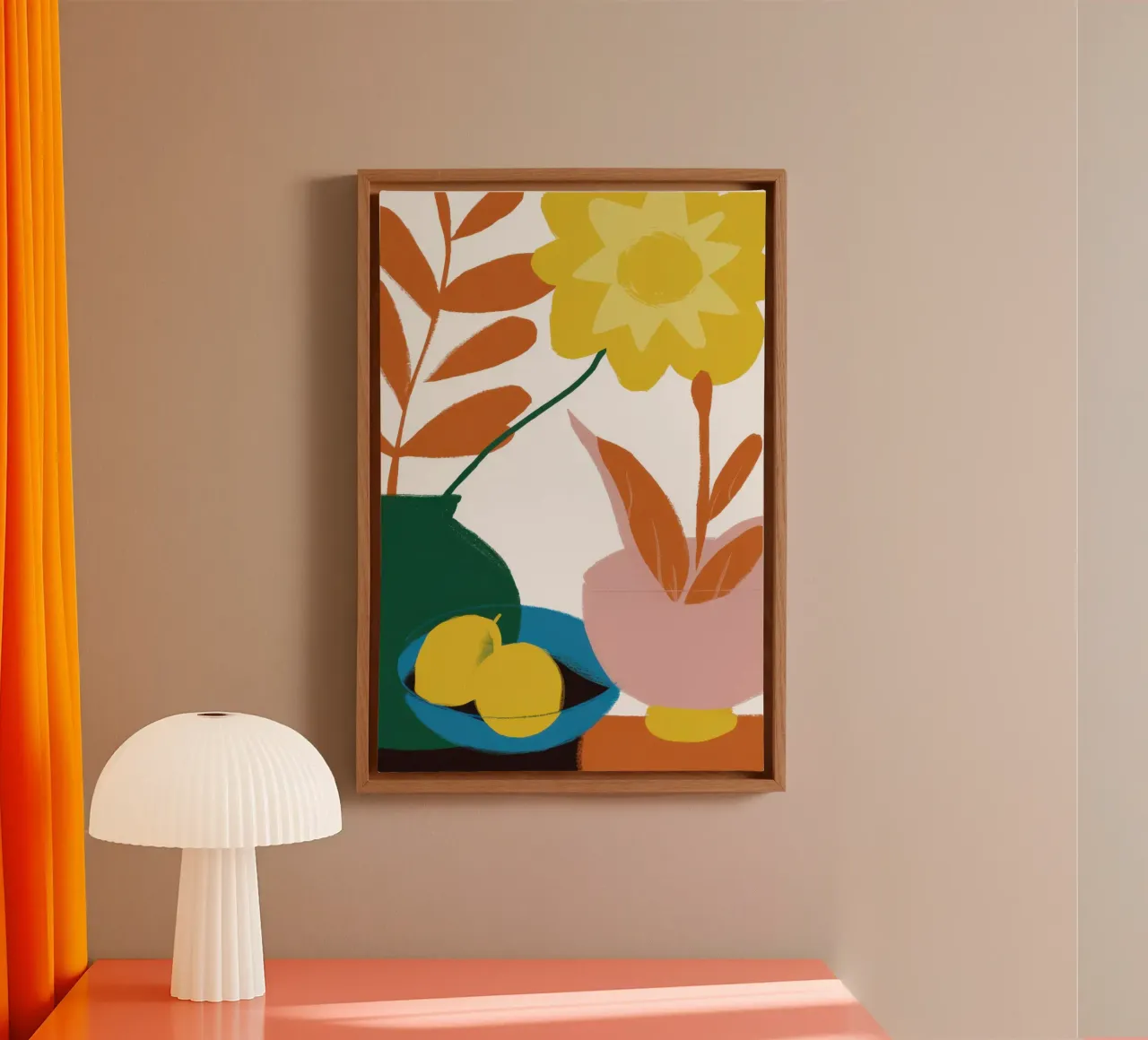 Modernist Fruchtbare Blüte Leinwand mit Schattenfugenrahmen von Moon Revolver