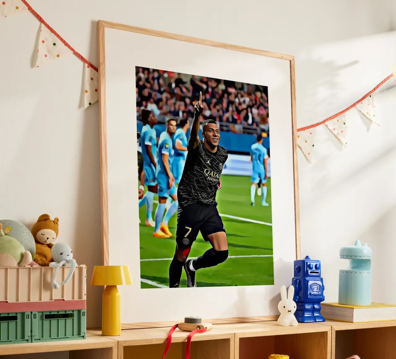 Poster della celebrazione del gol iconico di Kylian Mbappé poster da ArdanART