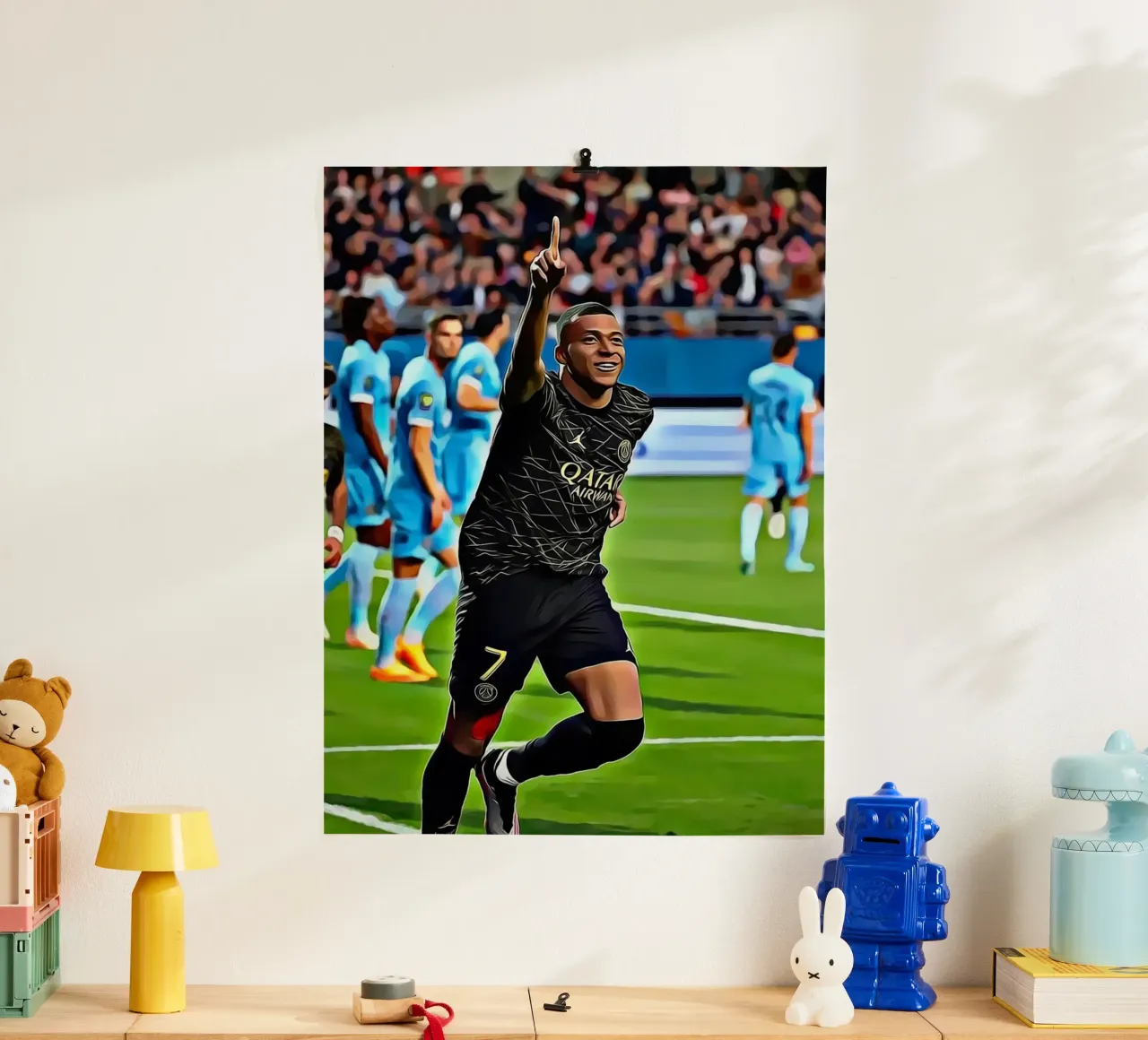 Poster della celebrazione del gol iconico di Kylian Mbappé poster da ArdanART