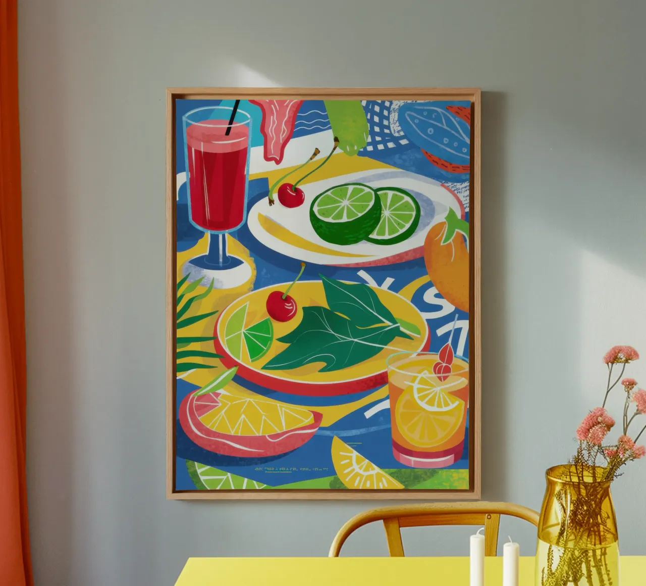 Pranzo tropicale tela con Cornice a cassetta da Enter Bloom