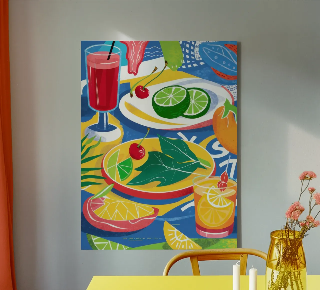 Pranzo tropicale tela con Cornice a cassetta da Enter Bloom