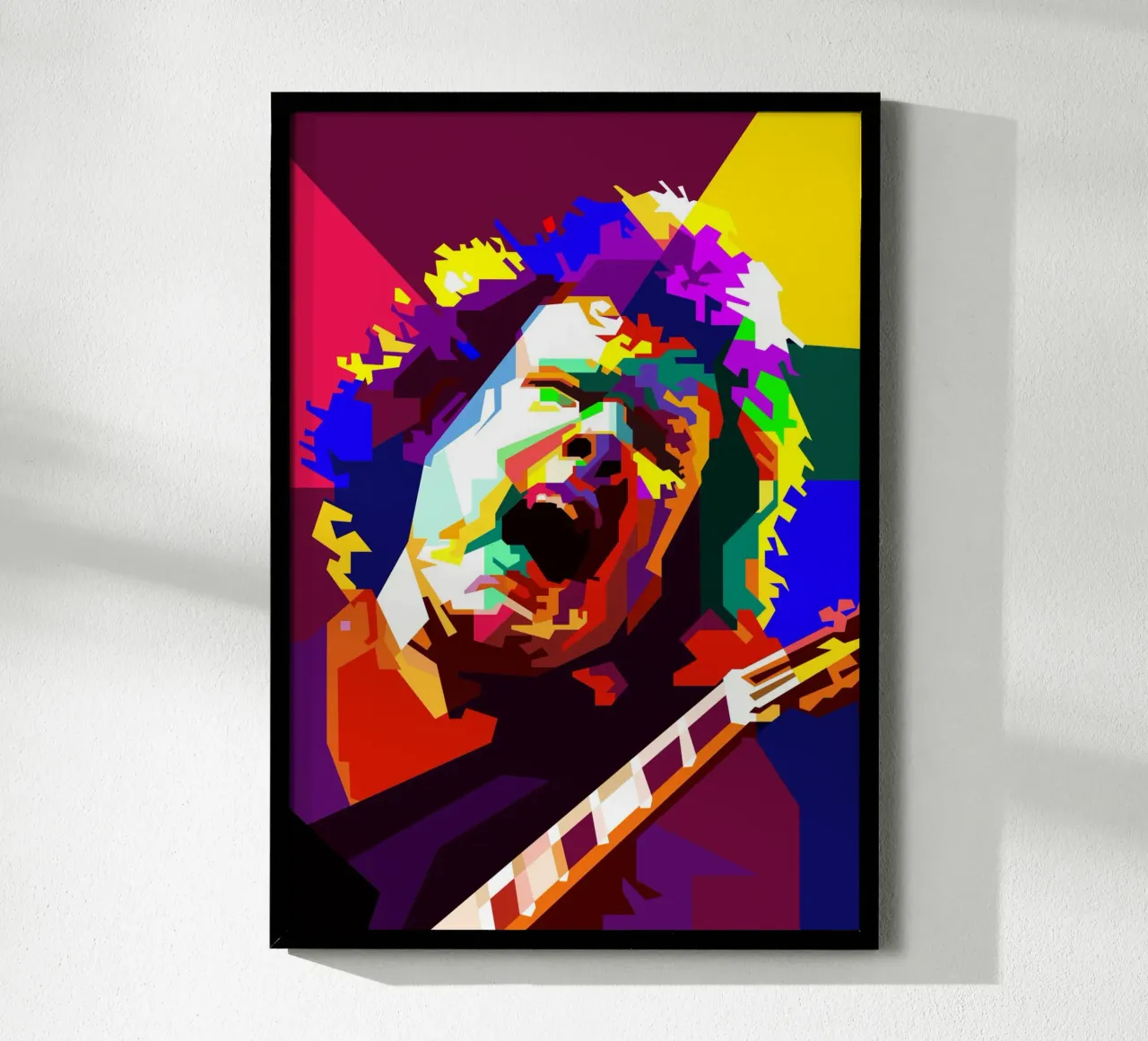 Gary Moore Cantante Blues Chitarrista Art WPAP poster con telaio in plastica da Artkreator