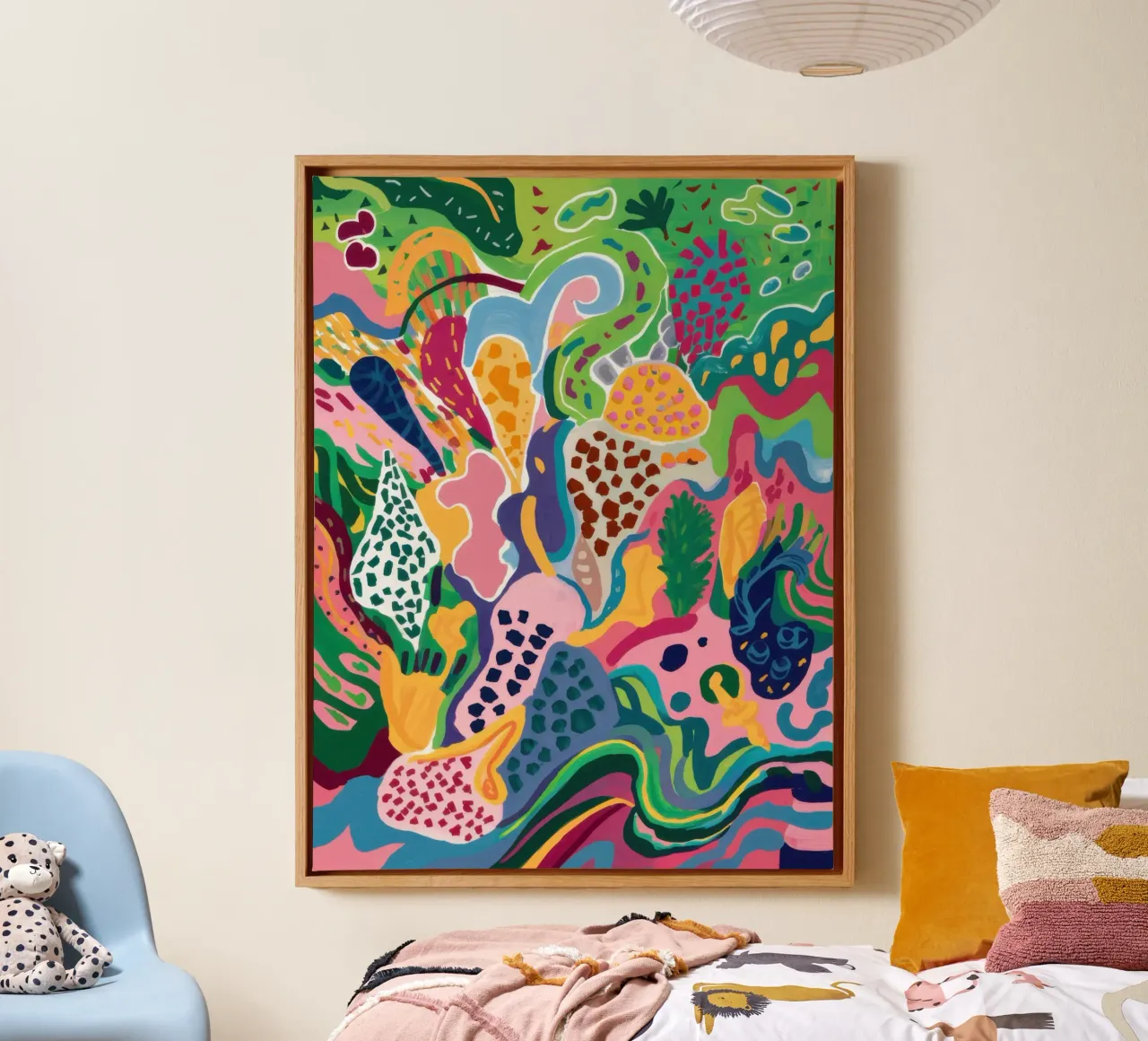 Psychedelic Doodle Maze canvas met Baklijst van Sure Paint