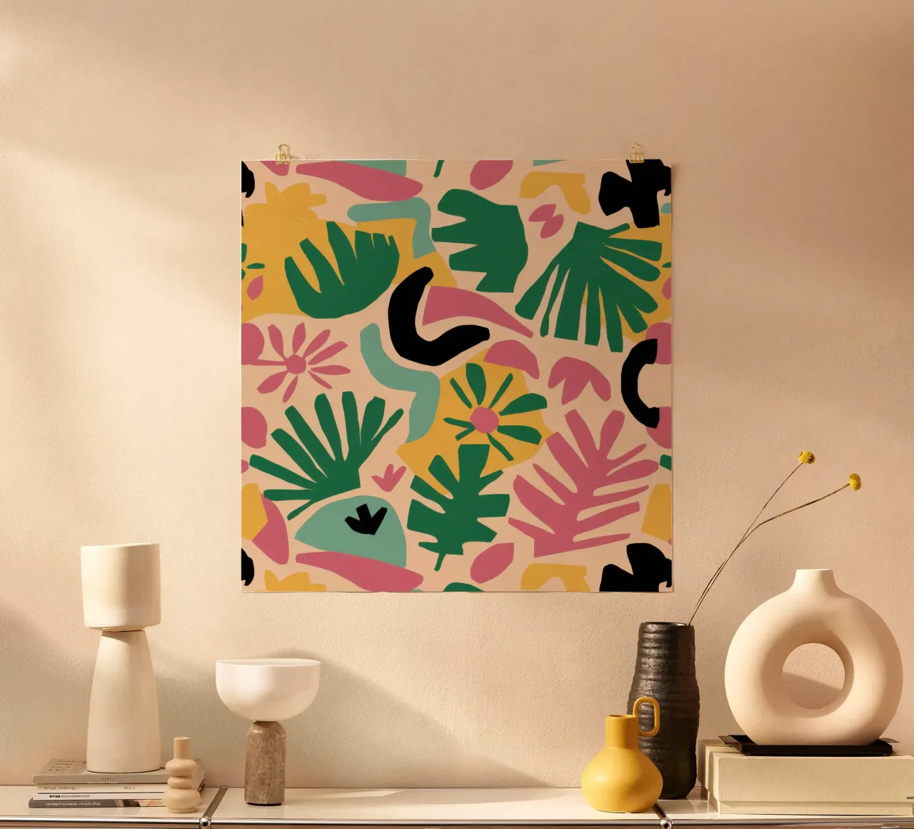 Caos del giardino Maraoui poster con telaio in legno da Enter Bloom