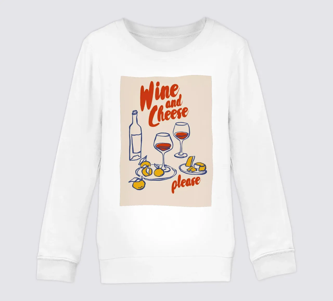 Boho Food 5 Cheese Please felpa bambino da Boho Print Collection
