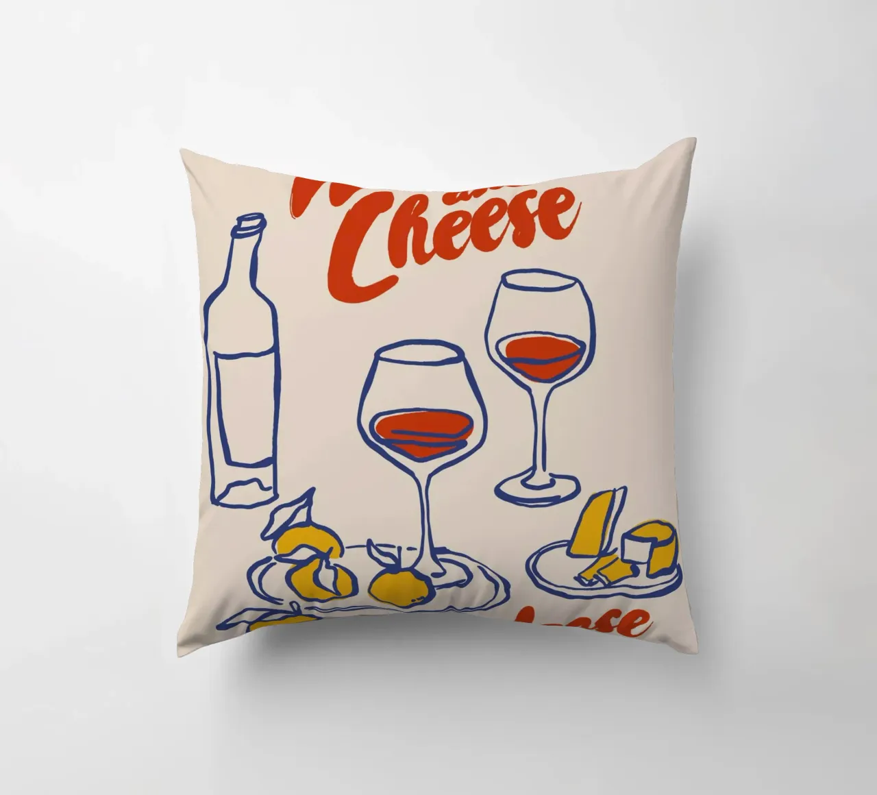 Boho Food 5 Cheese Please cuscino da Boho Print Collection