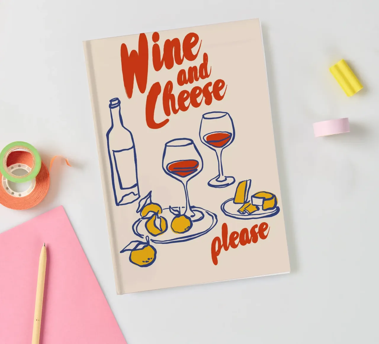 Boho Food 5 Cheese Please notebook by Boho Print Collection