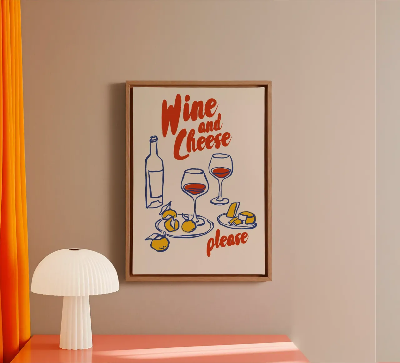 Boho Food 5 Cheese Please tela con Cornice a cassetta da Boho Print Collection