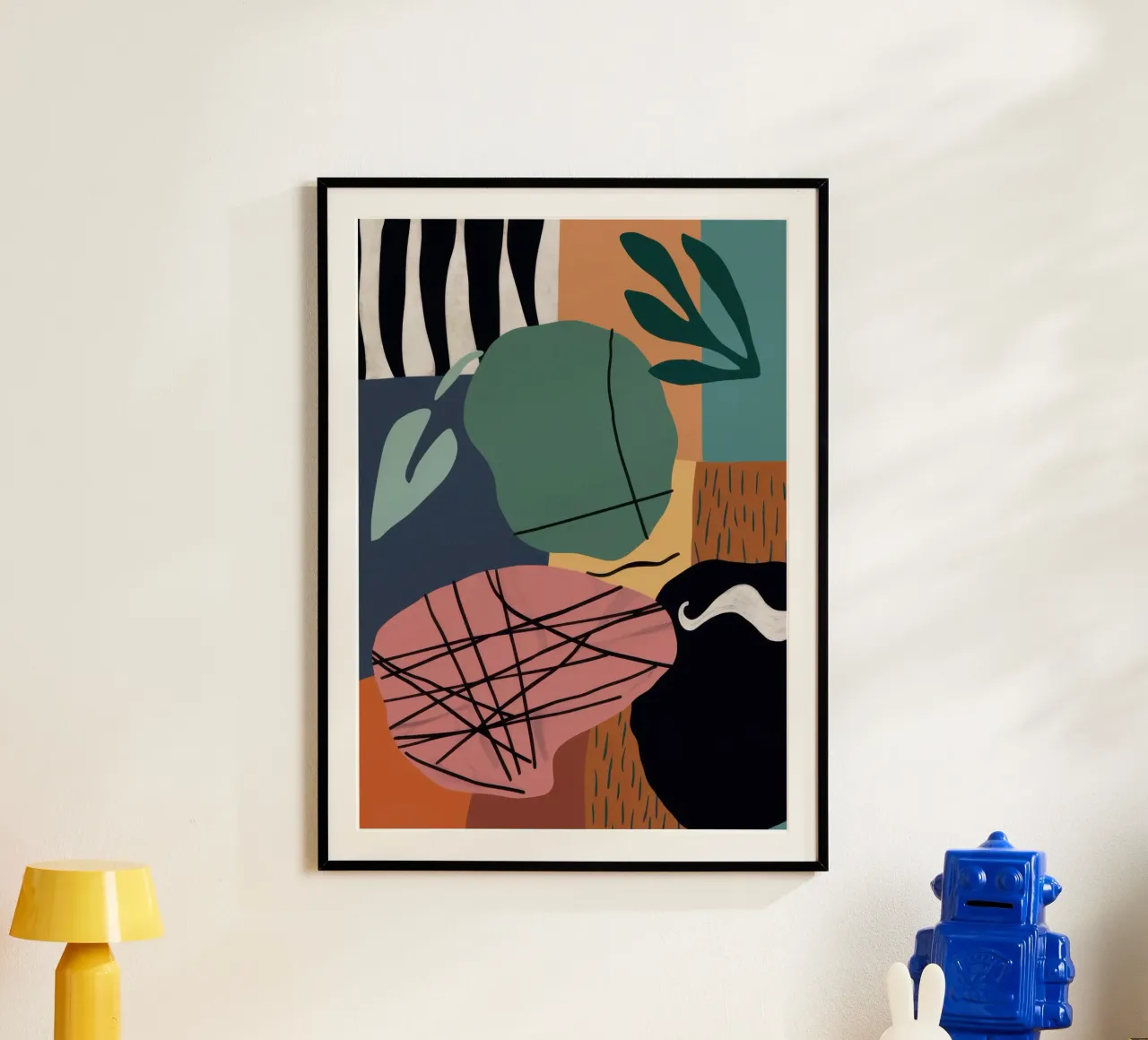 Collage di forme monocromatiche poster con telaio in plastica da Enter Bloom