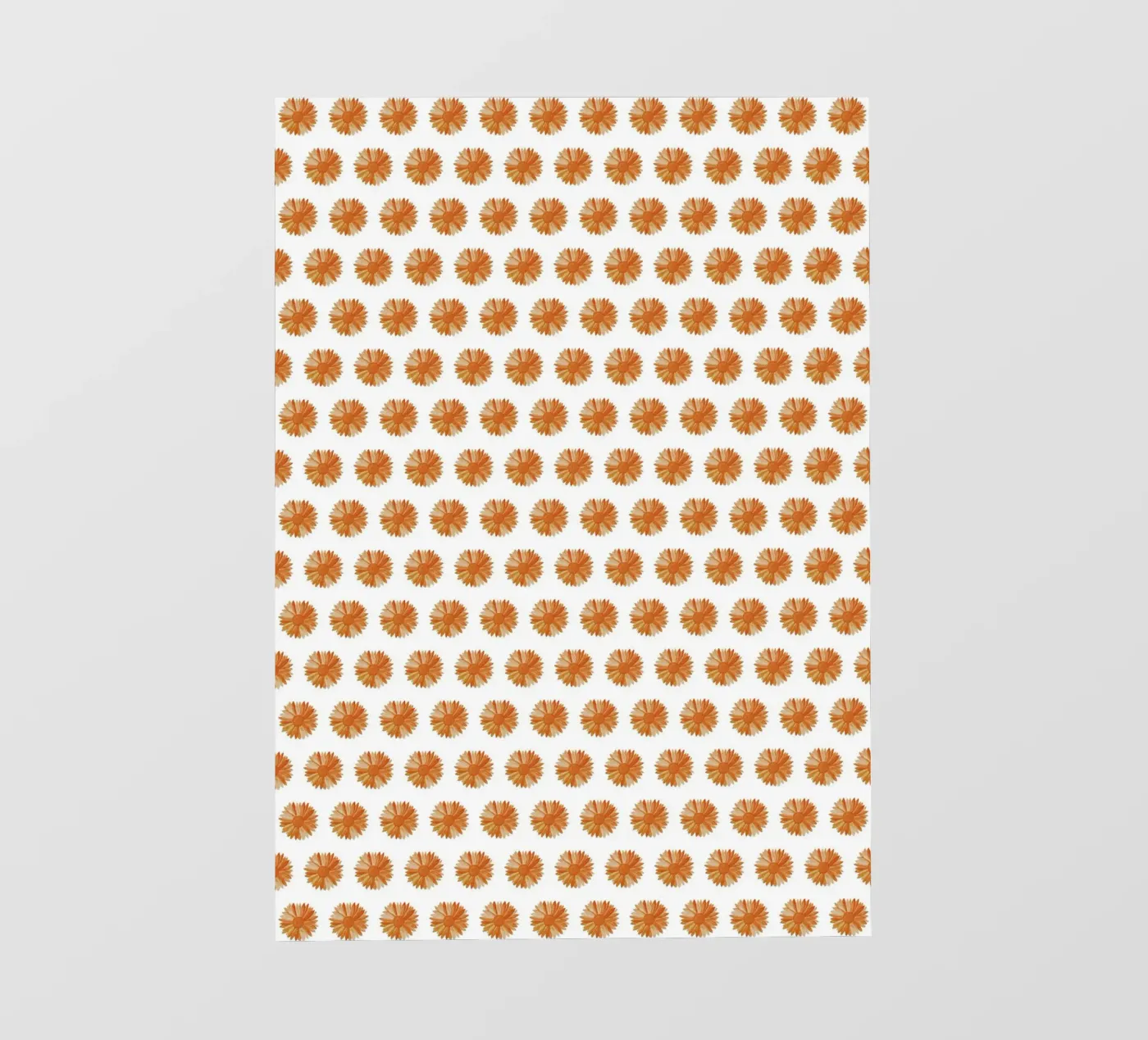 Orange Flower Pattern fotobehang van kathrinmay