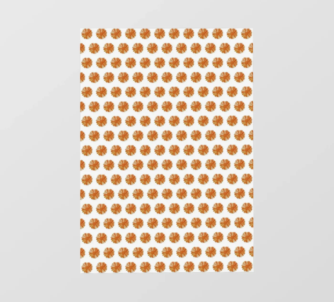 Orange Flower Pattern fotobehang van kathrinmay