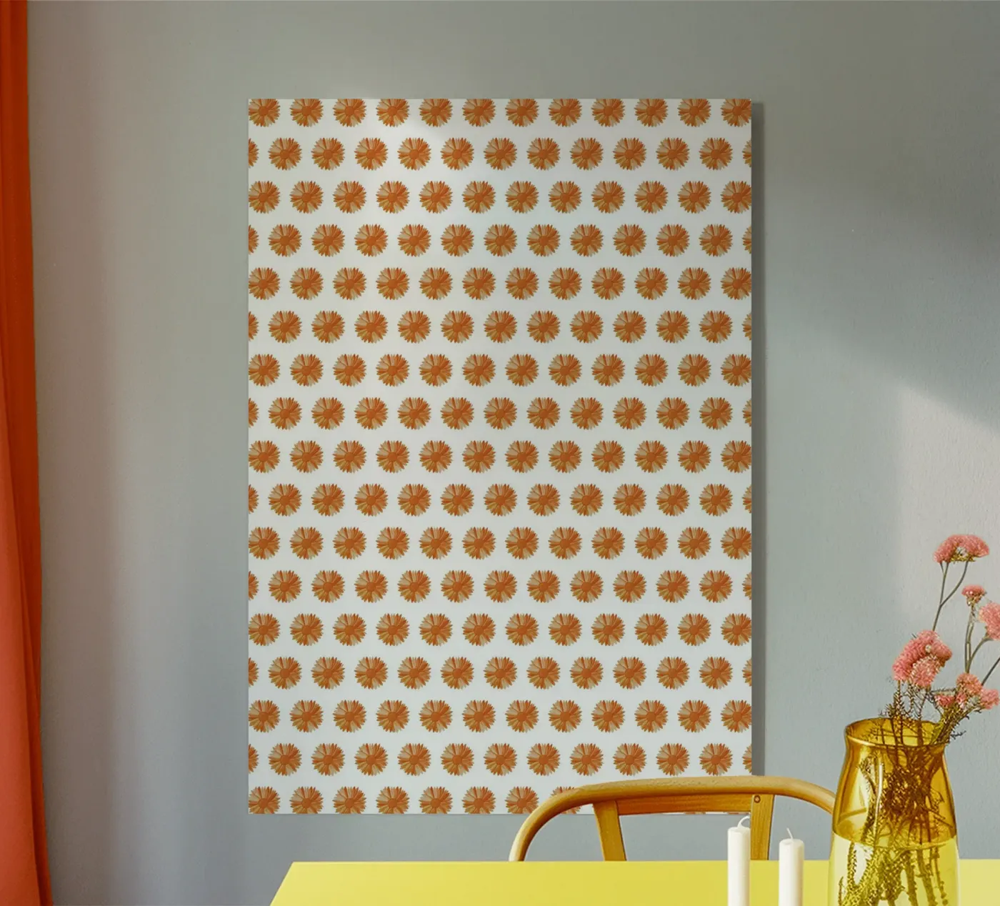 Orange Flower Pattern plexiglass da kathrinmay