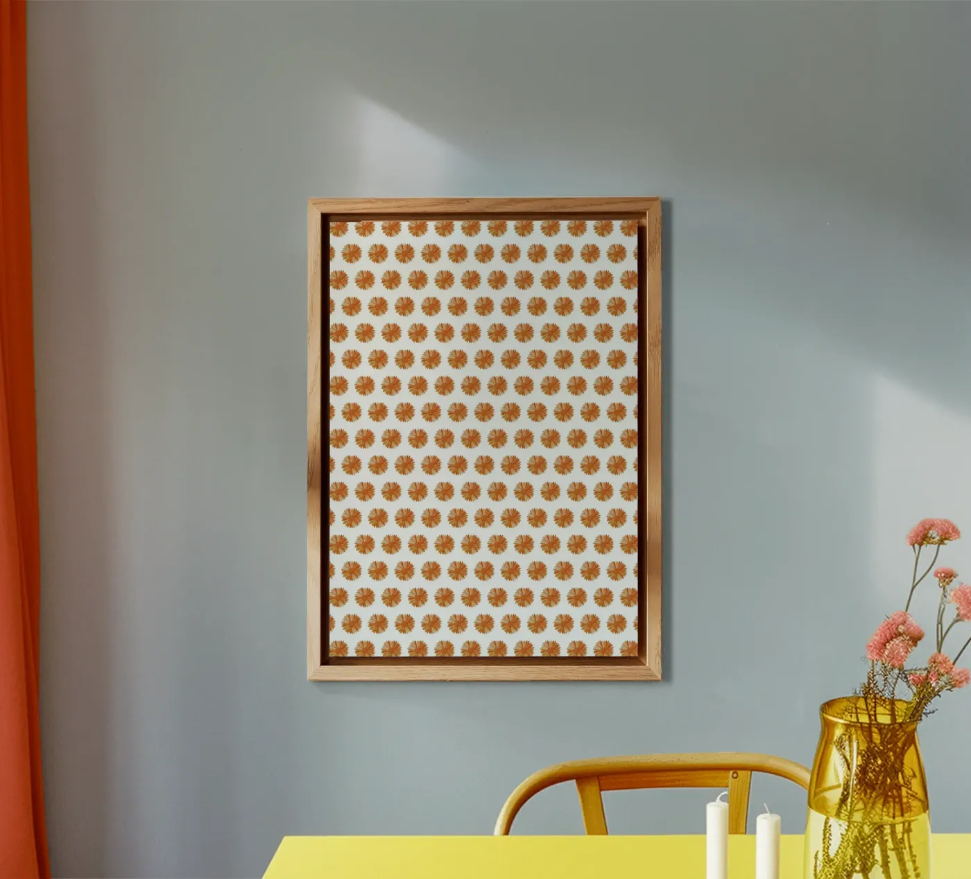 Orange Flower Pattern forex plate by kathrinmay