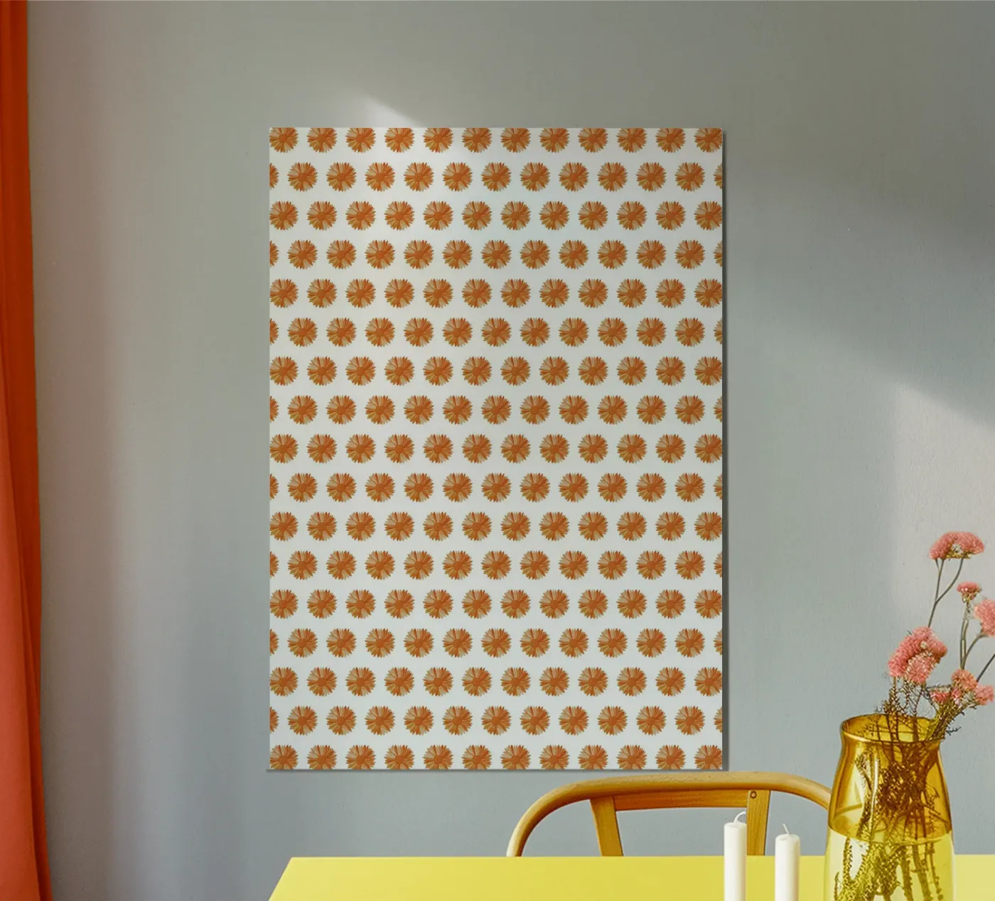 Orange Flower Pattern Poster von kathrinmay